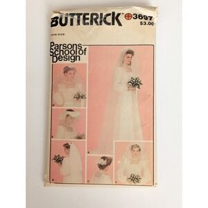 Butterick Pattern 3697 Bridal Wedding Veil 6 Styles Parsons School Design Uncut